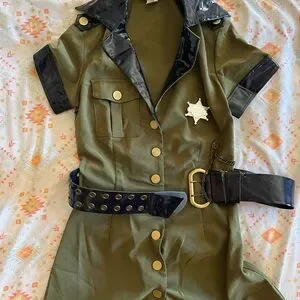 Women’s Police Officer Costume - Green and Black
